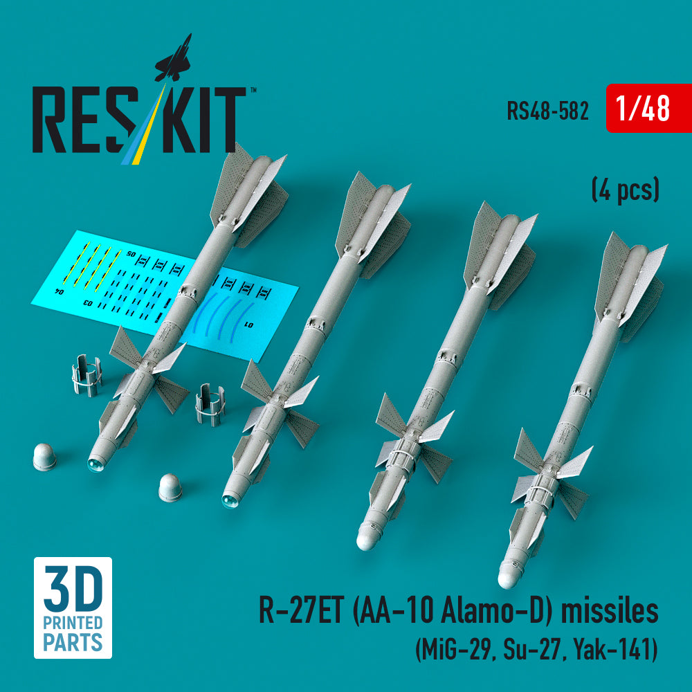 ResKit RS48-582 1:48 R-27ET (AA-10 Alamo-D) missiles (4 pcs)
