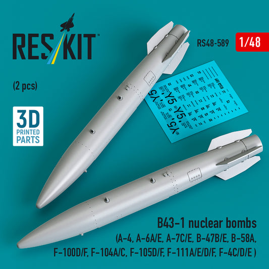 ResKit RS48-589 1:48 B43-1 nuclear bombs (2 pcs)