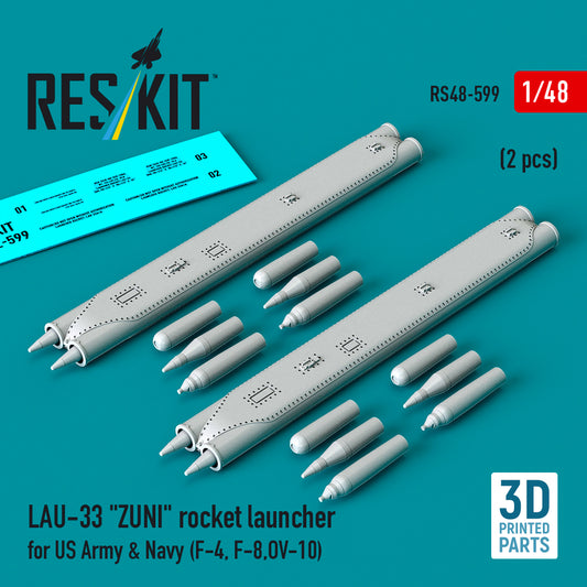 ResKit RS48-599 1:48 LAU-33 'ZUNI' rocket launcher for US Army & Navy (2 pcs)