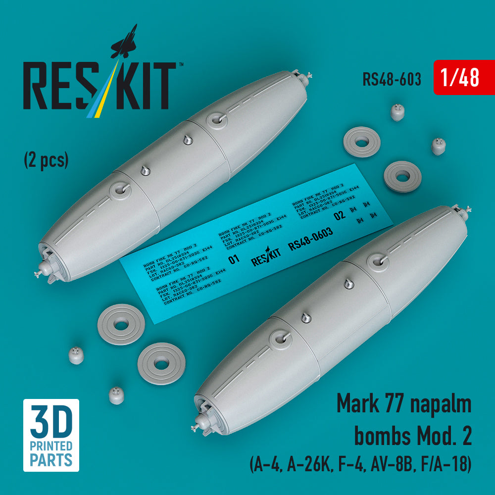 ResKit RS48-603 1:48 Mark 77 napalm bombs Mod. 2 (2pcs)