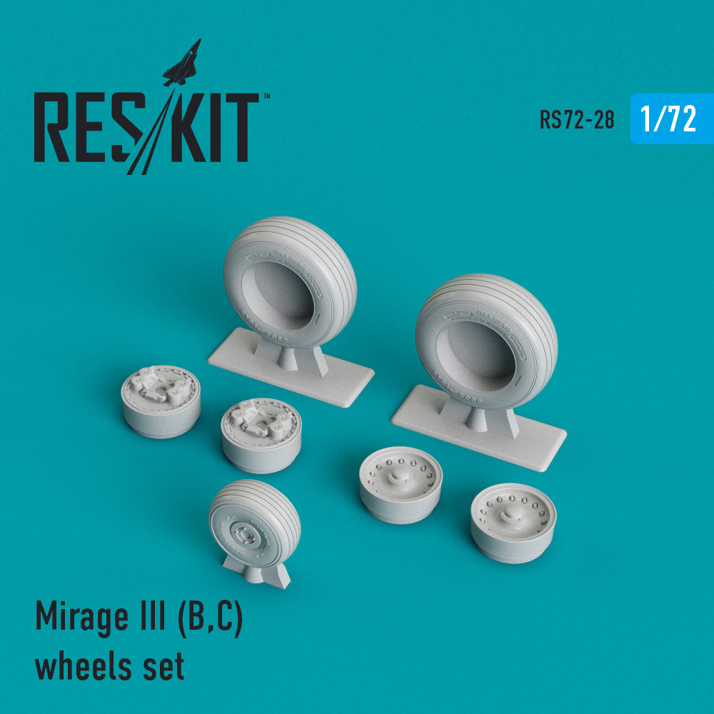ResKit RS72-0028 1:72 Dassault-Mirage IIIB, IIIC wheels set