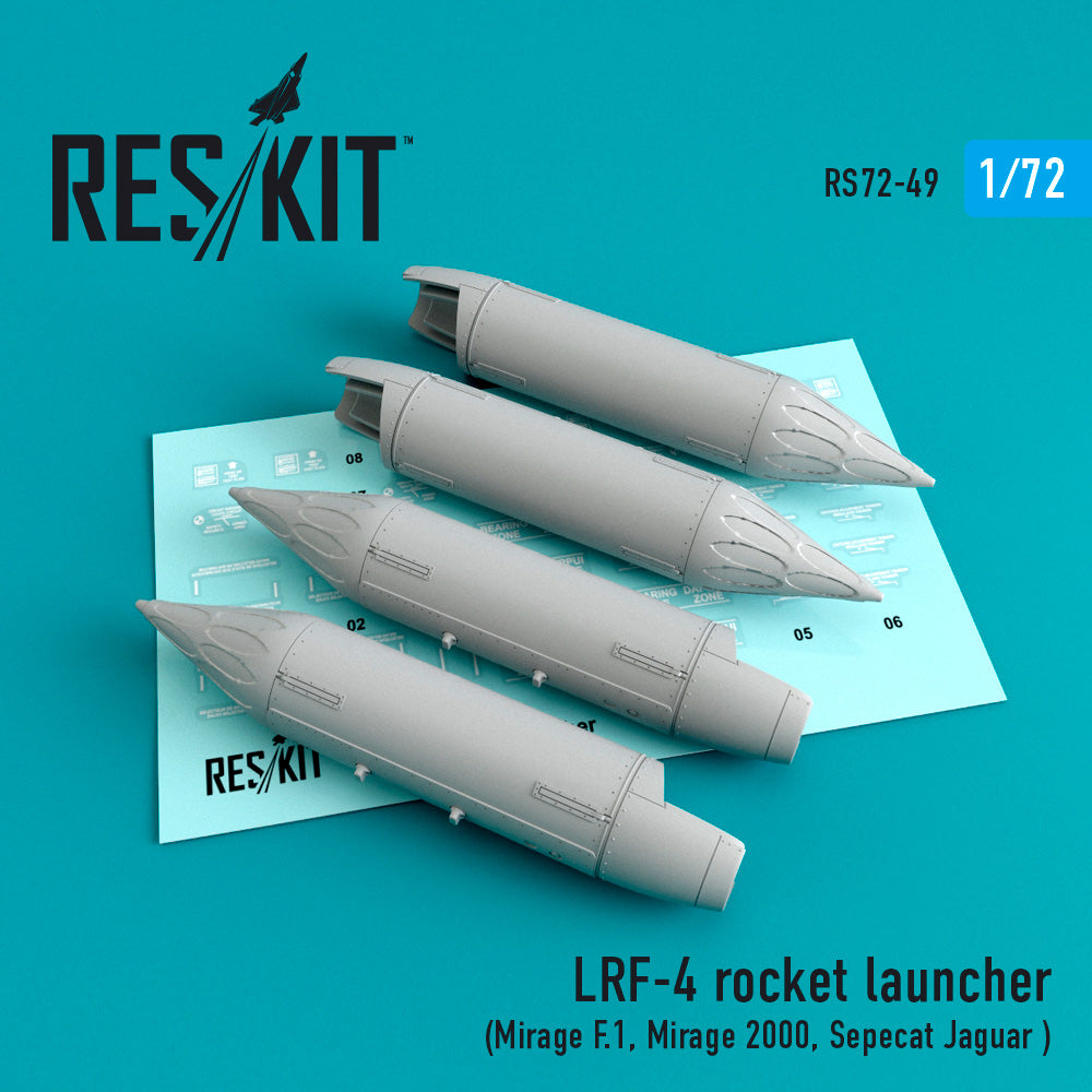 ResKit RS72-0049 1:72 LRF-4 rocket launcher x 4
