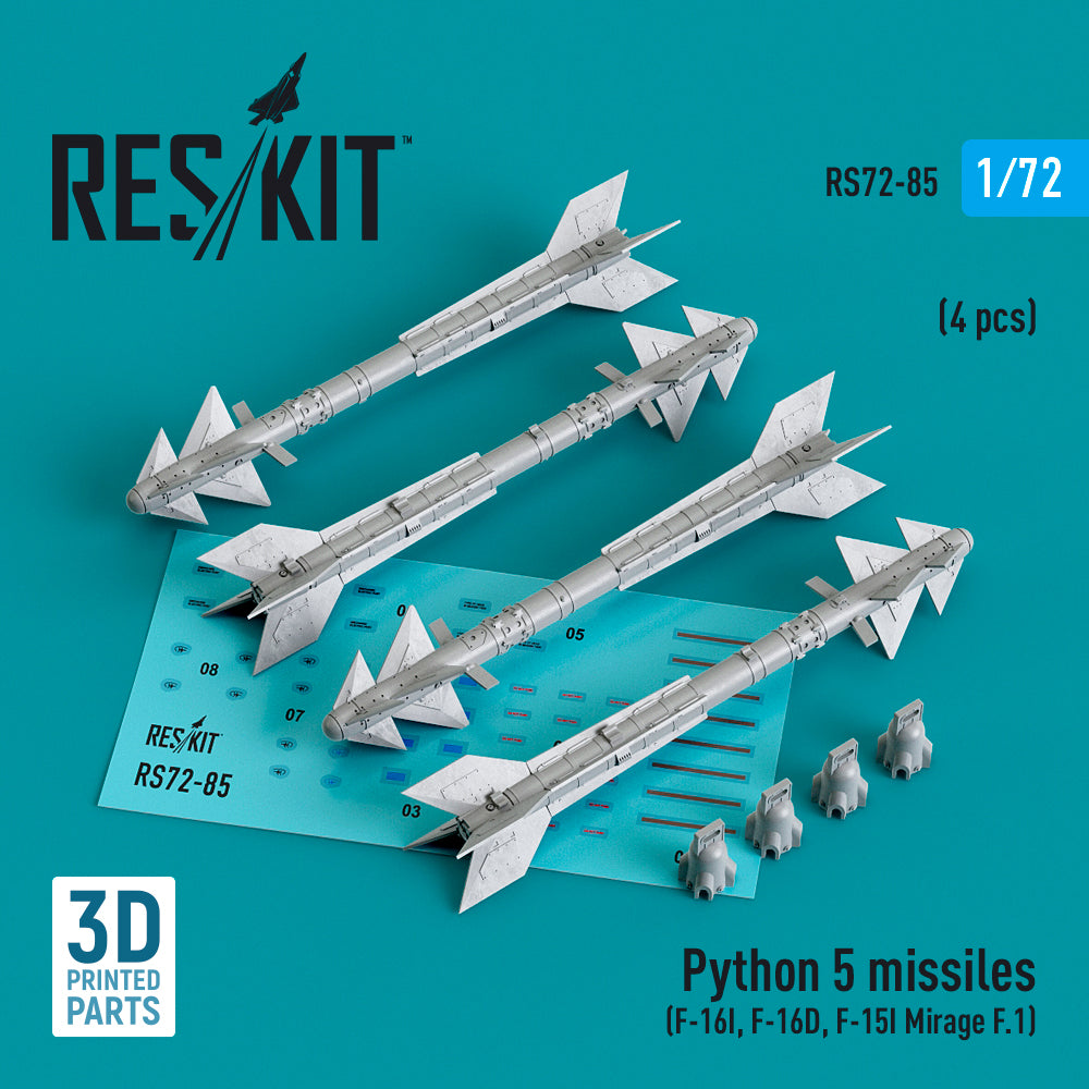 ResKit RS72-085 1:72 Rafael Python 5 missile (4 pcs)