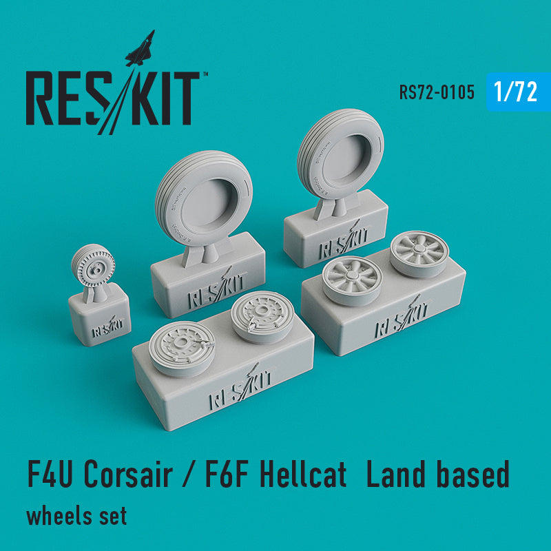 ResKit RS72-0105 1:72 Vought F4U Corsair / Grumman F6F Hellcat Land based wheels set