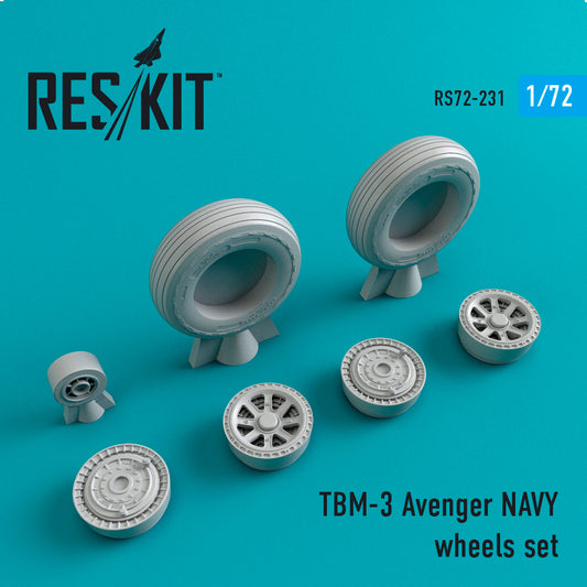 ResKit RS72-0231 1:72 Grumman TBM-3 Avenger Naval based wheels set