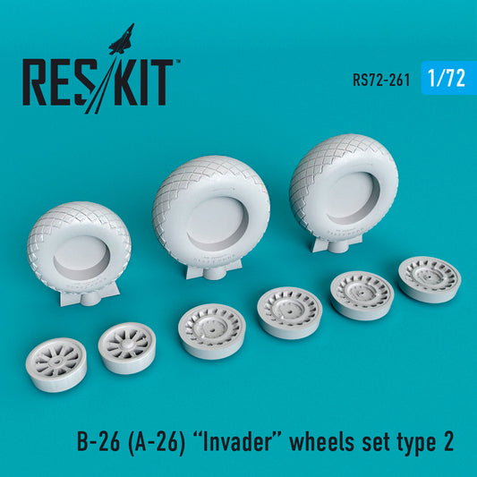 ResKit RS72-0261 1:72 Douglas B-26 (A-26) Invader Wheels Set Type 2