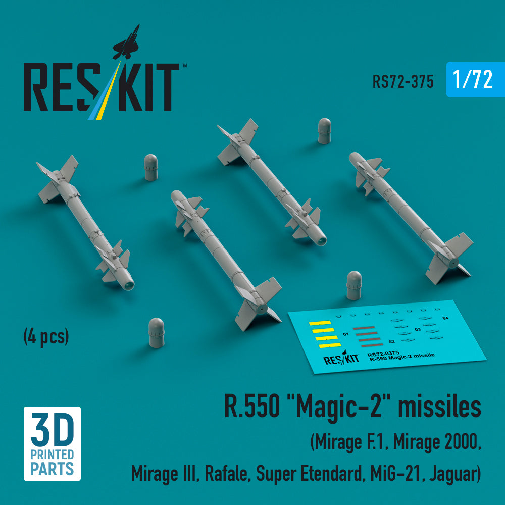 ResKit RS72-0375 1:72 R.550 Magic-2 missiles (4 pcs)
