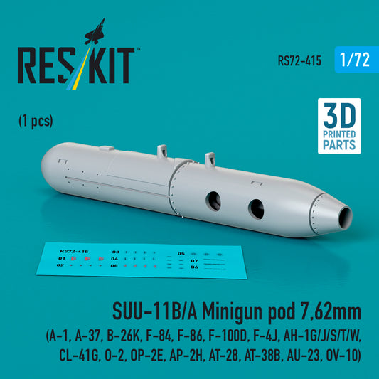 ResKit RS72-0415 1:72 SUU-11B/A Minigun pod 7,62mm (1 pcs)