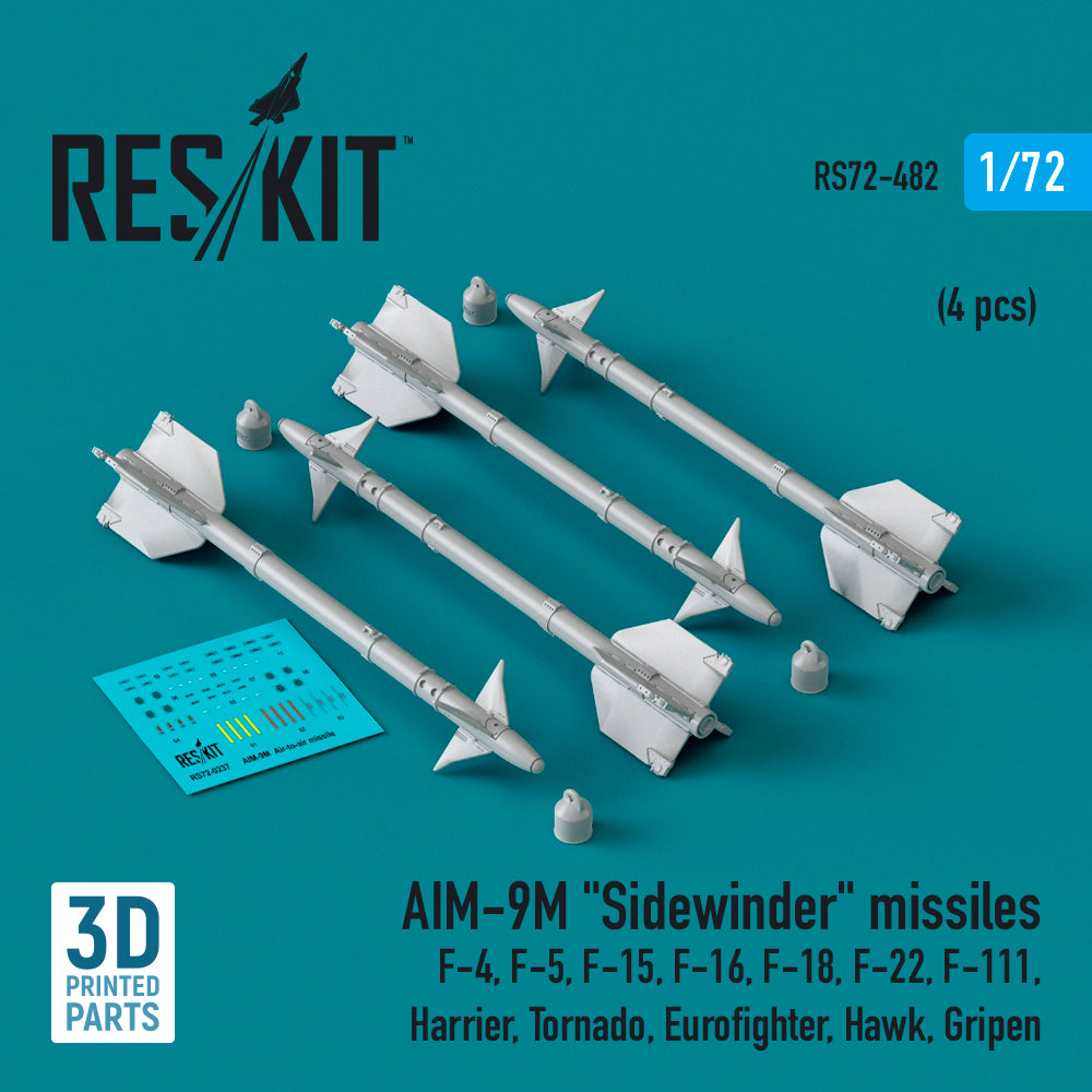 ResKit RS72-482 1:72 AIM-9M Sidewinder missiles (4 pcs)