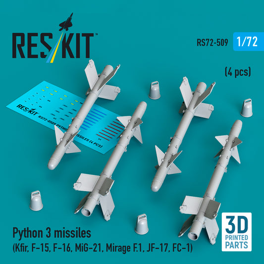 ResKit RS72-509 1:72 Python 3 missiles (4 pcs)