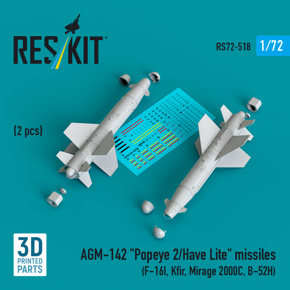 ResKit RS72-0518 1:72 AGM-142 'Popeye 2/Have Lite' missiles (2 pcs)