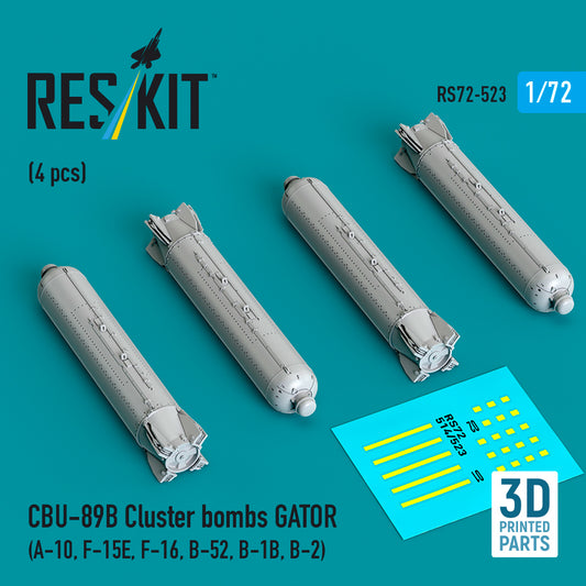 ResKit RS72-0523 1:72 CBU-89B cluster bombs GATOR (4 pcs)
