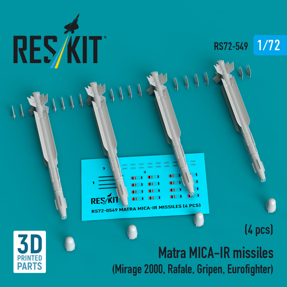 ResKit RS72-549 1:72 Matra MICA-IR missiles (4 pcs)