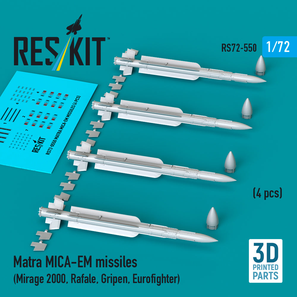 ResKit RS72-550 1:72 Matra MICA-EM missiles (4 pcs)