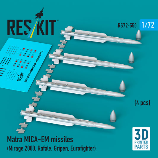 ResKit RS72-550 1:72 Matra MICA-EM missiles (4 pcs)