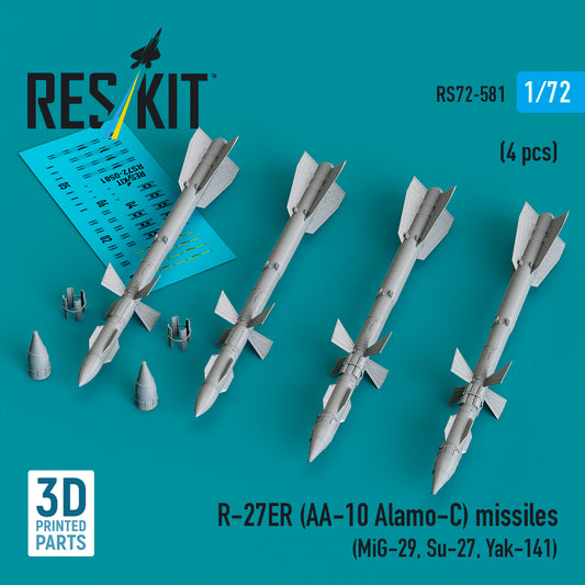 ResKit RS72-581 1:72 R-27ER (AA-10 Alamo-C) missiles (4 pcs)