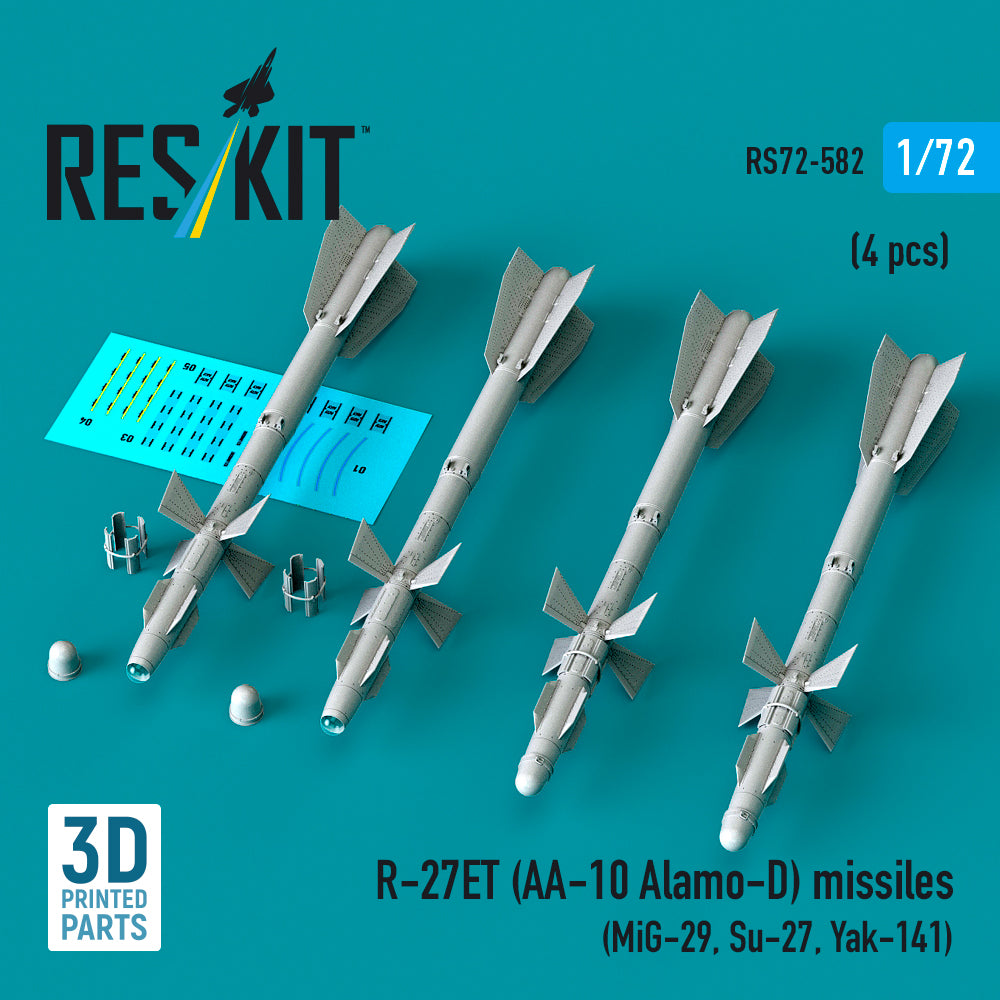 ResKit RS72-582 1:72 R-27ET (AA-10 Alamo-D) missiles (4 pcs)