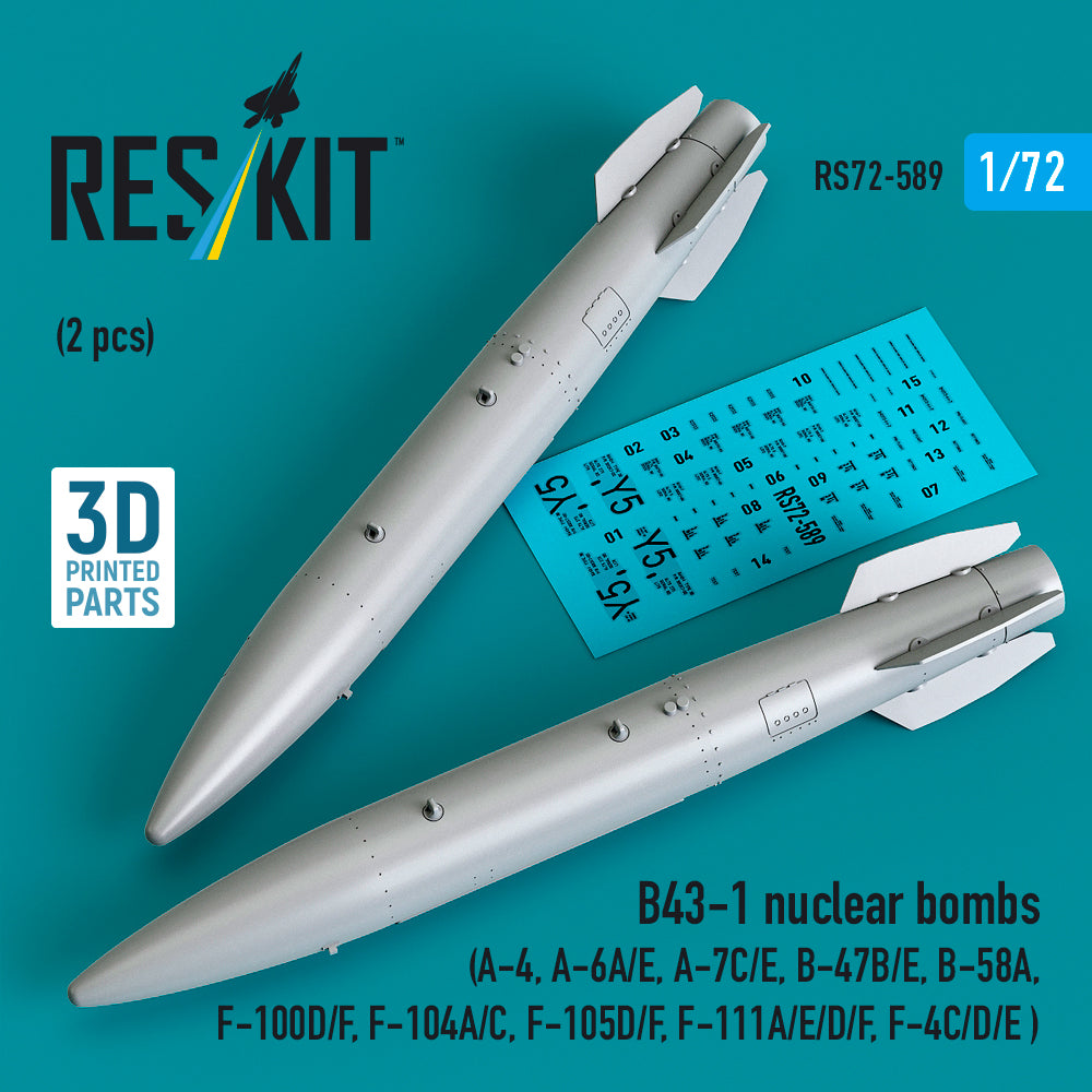 ResKit RS72-589 1:72 B43-1 nuclear bombs (2 pcs)