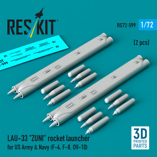 ResKit RS72-599 1:72 LAU-33 'ZUNI' rocket launcher for US Army & Navy (2 pcs)