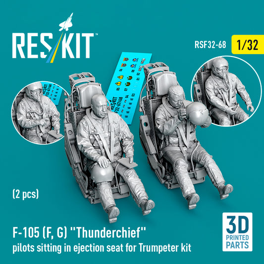ResKit RSF32-68 1:32  F-105 F/G 'Thunderchief' pilots sitting in ejection seat 2pcs