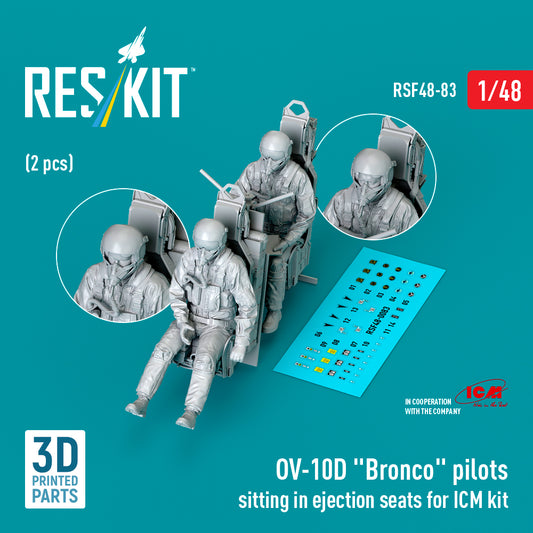 ResKit RSF48-0083 1:48 OV-10D Bronco pilots sitting in ejection seats