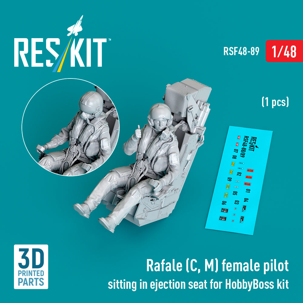 ResKit RSF48-0089 1:48 Dassault Rafale (C, M) female pilot sitting in ejection seat
