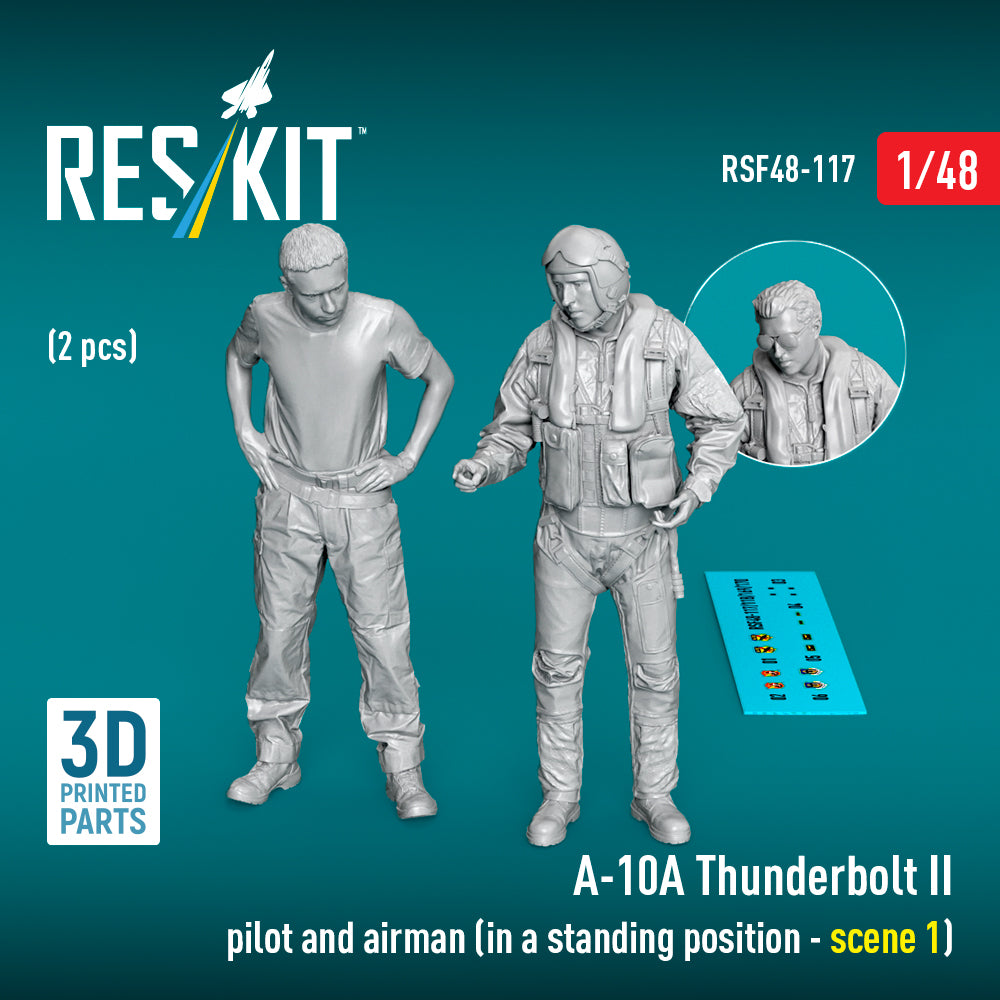 ResKit RSF48-0117 1:48 Republic A-10 Thunderbolt II pilot and airman (in a standing position - scene 1)