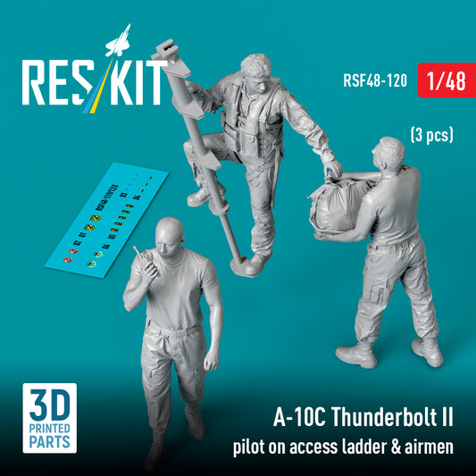 ResKit RSF48-0120 1:48 A-10C Thunderbolt II pilot on access ladder & airmen (3 pcs)
