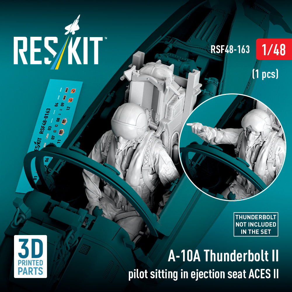 ResKit RSF48-163 1:48 Republic A-10A Thunderbolt II pilot sitting in ejection seat ACES II