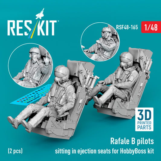 ResKit RSF48-165 1:48 Dassault Rafale B pilots sitting in ejection seats