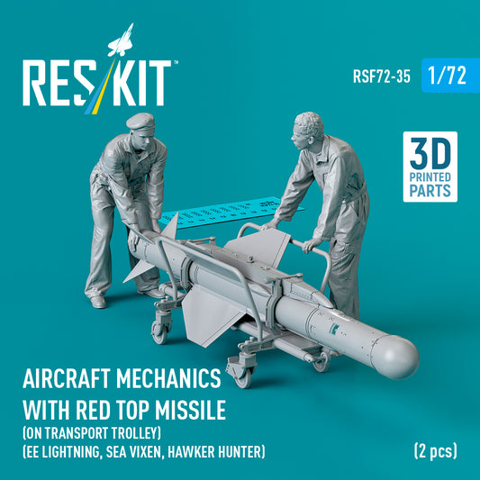 ResKit RSF72-35 1:72 Aircraft mechanics with Red Top missile (on transport trolley)
