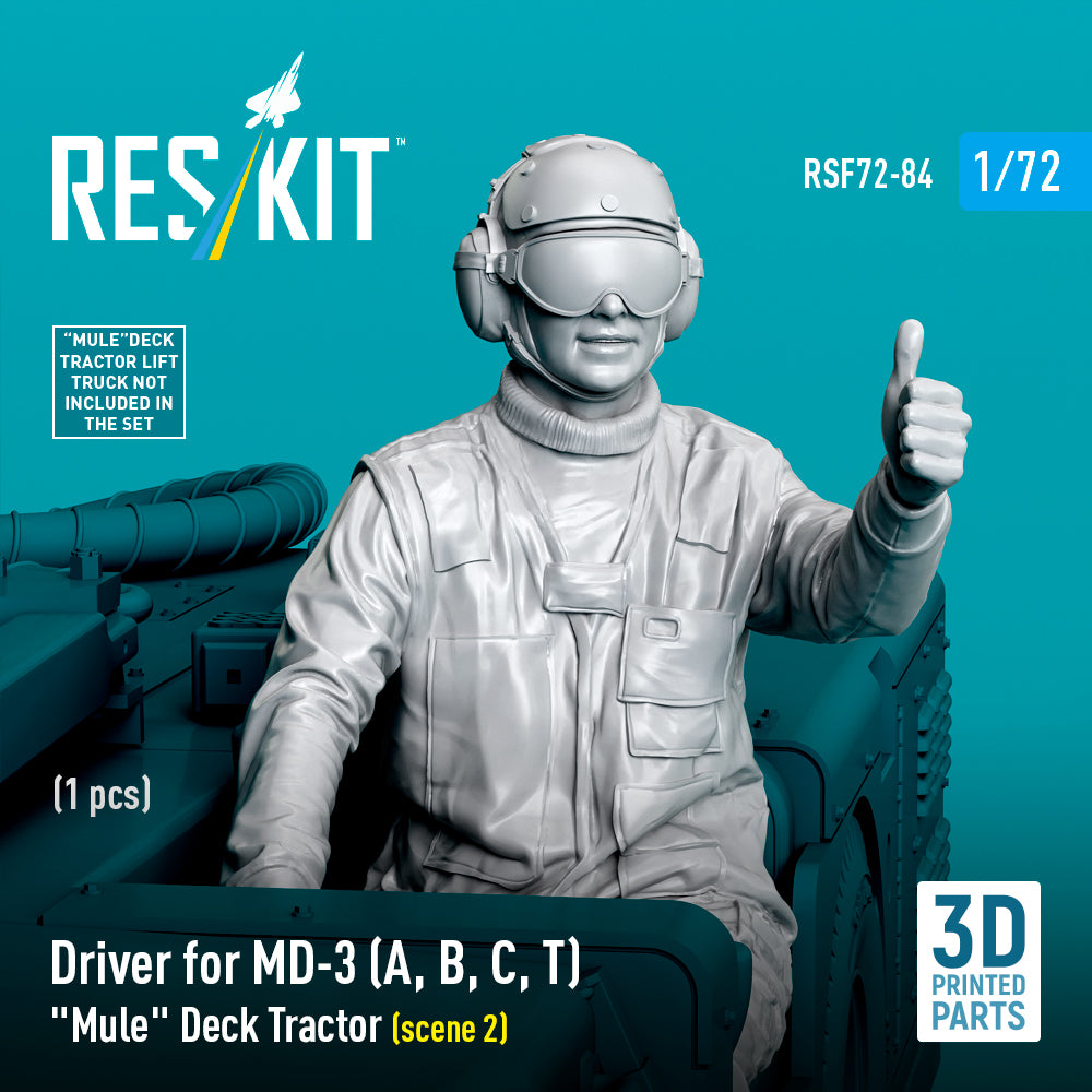 ResKit RSF72-84 1:72 Driver for MD-3 'Mule' Deck Tractor (scene 2) (1 pcs)