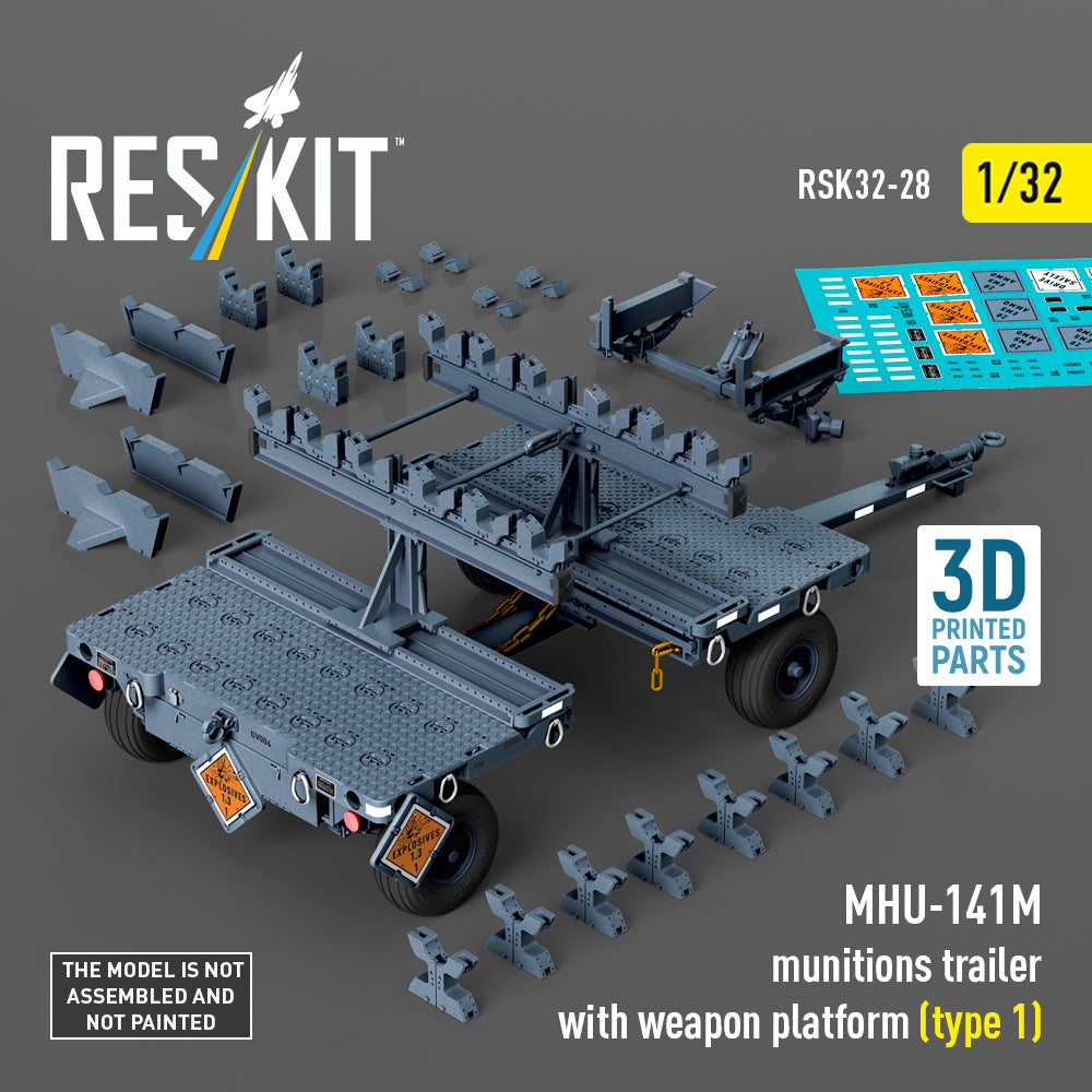 ResKit RSK32-0028 1:32 MHU-141M munitions trailer with weapon platform (type 1)