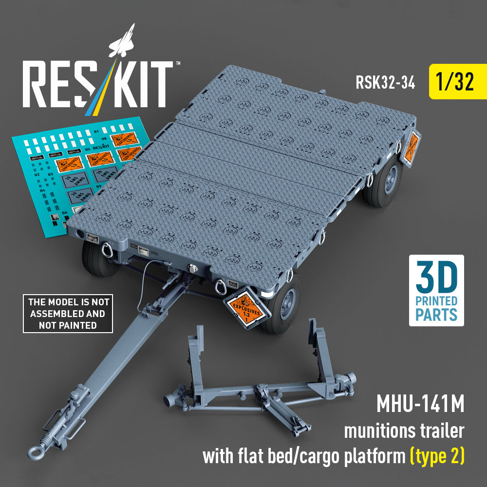 ResKit RSK32-0034 1:32 MHU-141M munitions trailer with flat bed/cargo platform (type 2)