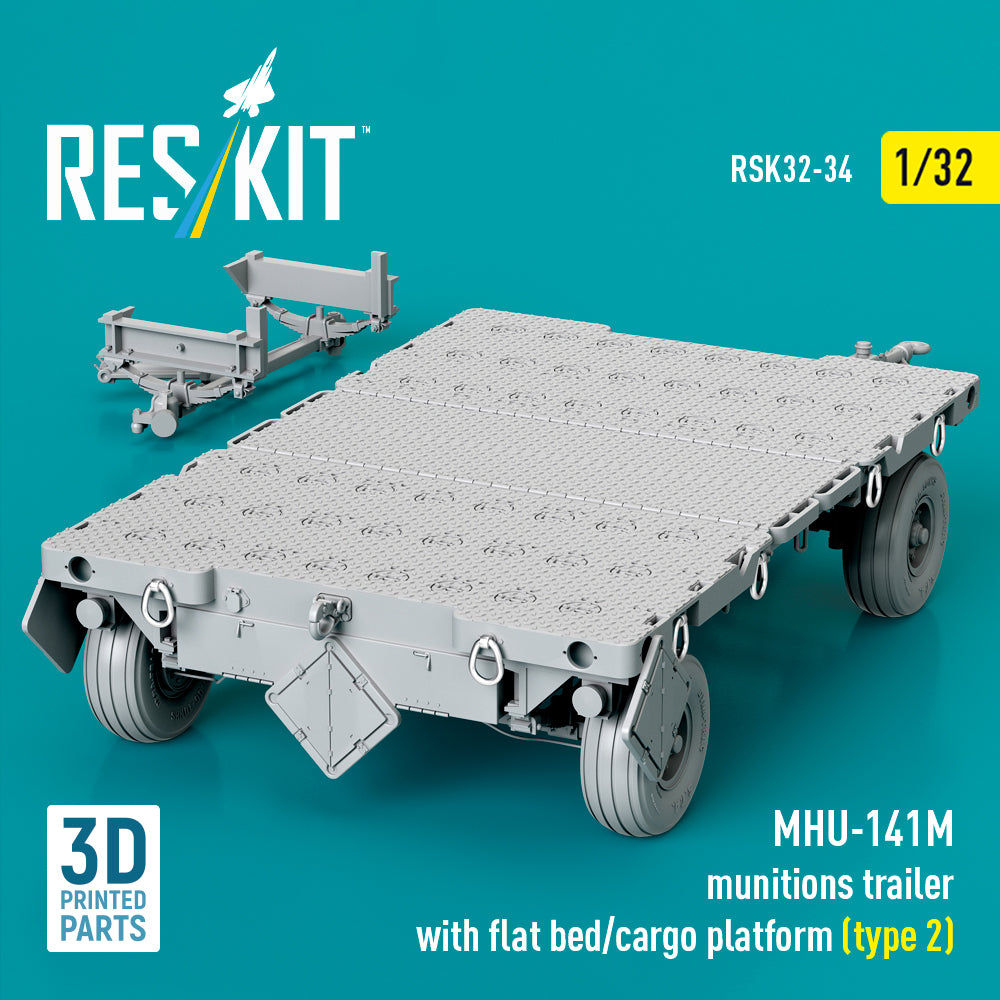 ResKit RSK32-0034 1:32 MHU-141M munitions trailer with flat bed/cargo platform (type 2)