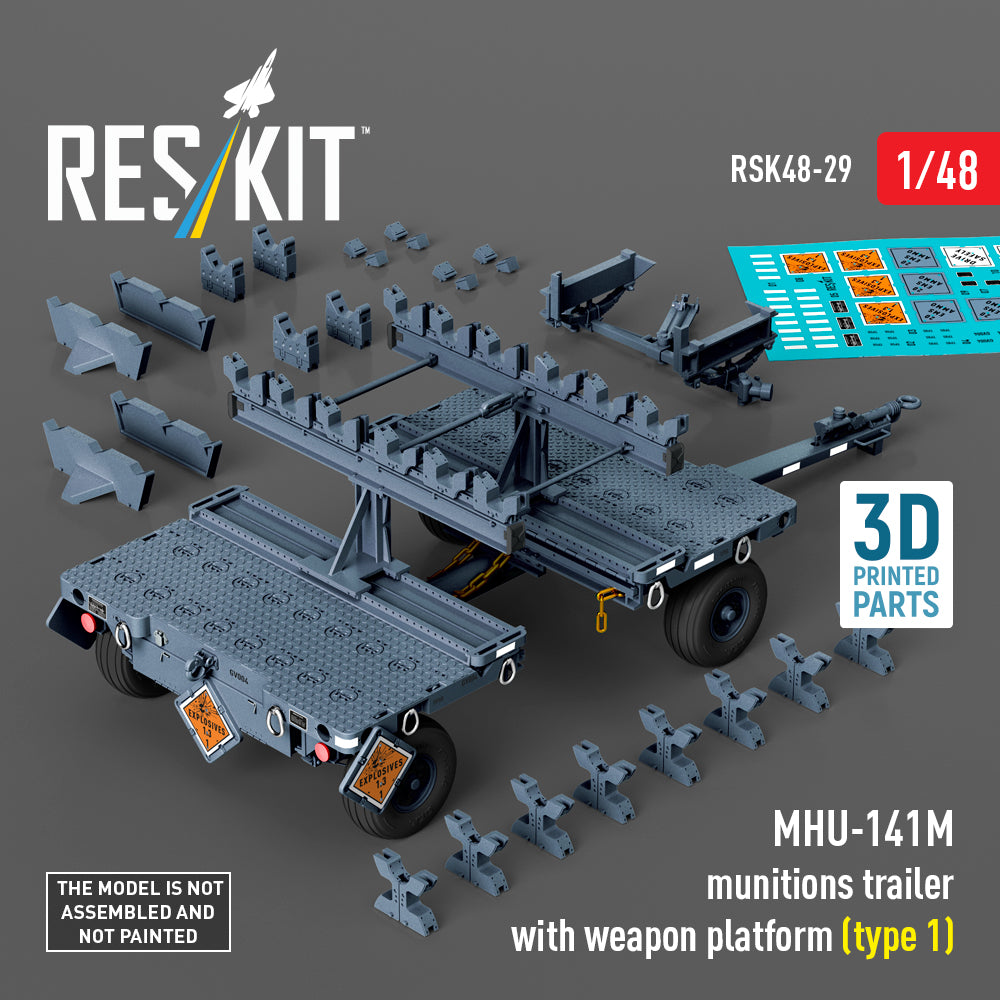 ResKit RSK48-0029 1:48 MHU-141M munitions trailer with weapon platform (type 1)