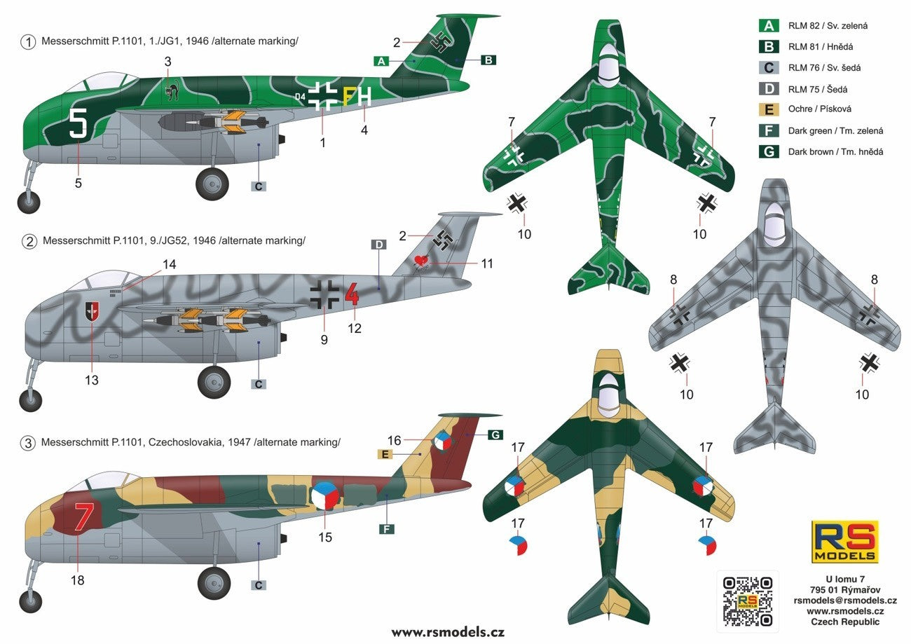 RS Models 48009 1:48 Messerschmitt P.1101