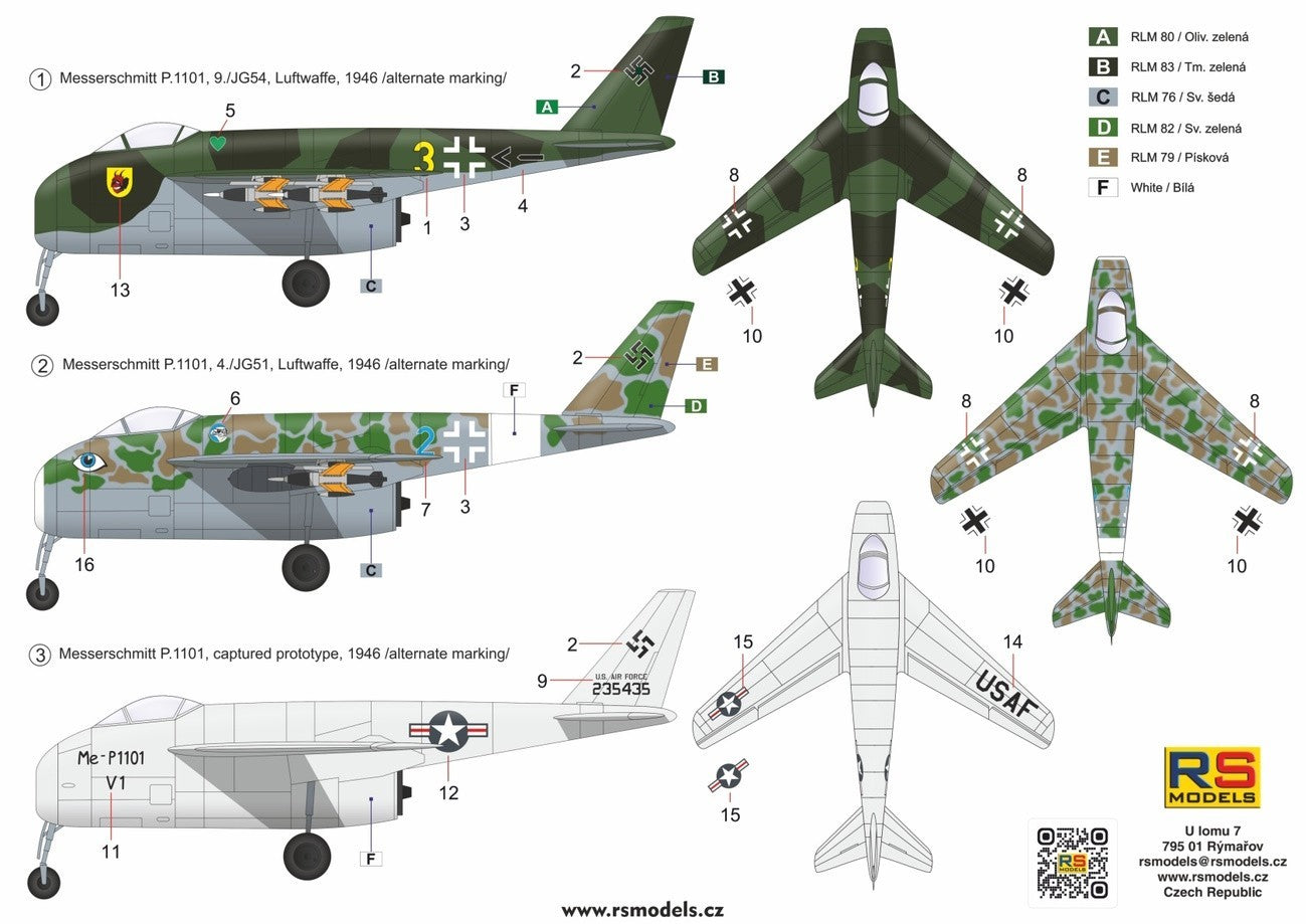 RS Models 48011 1:48 Messerschmitt Me P.1101 ‘Limited Edition’