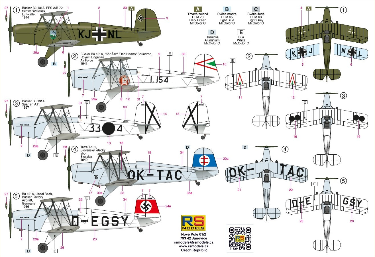 RS Models RSMI48014 1:48 Bucker Bu-131A