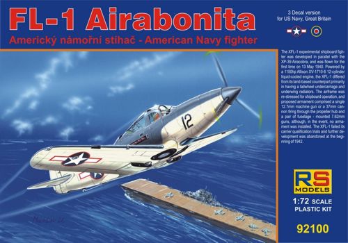 RS Models 92100 1:72 Bell XFL-1 Airabonita 'What-if decal scheme'. USN x 2 and Royal Navy