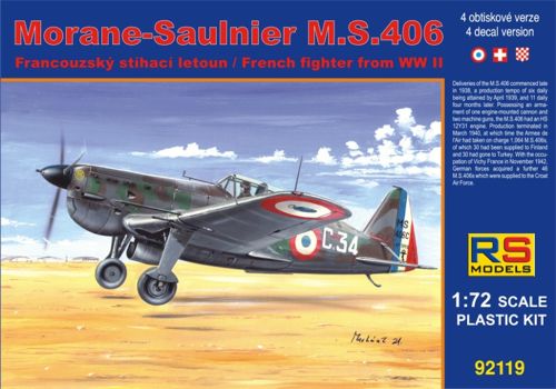 RS Models 92119 1:72 Morane-Saulnier MS.406C1 France Navy