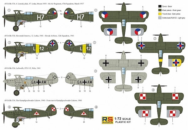 RS Models 92186 1:72 Avia Bk-534