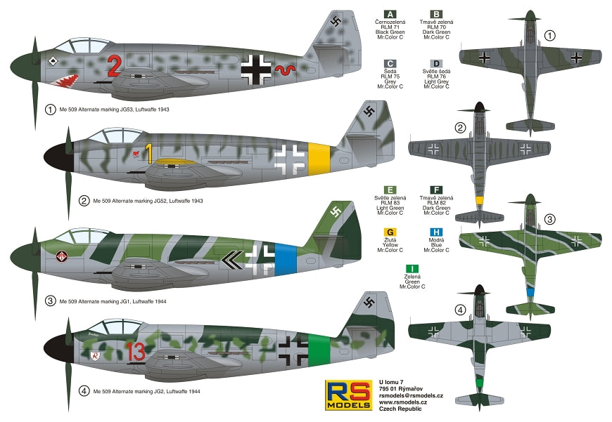 RS Models 92203 1:72 Messerschmitt Me-509