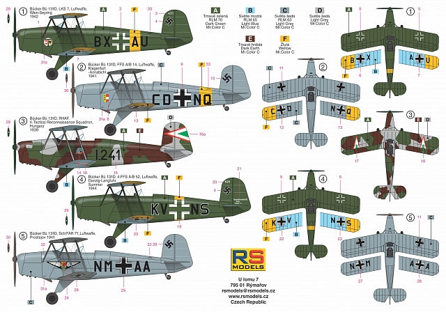 RS Models 92205 1:72 Bucker Bu-131D In Flieger Schulen