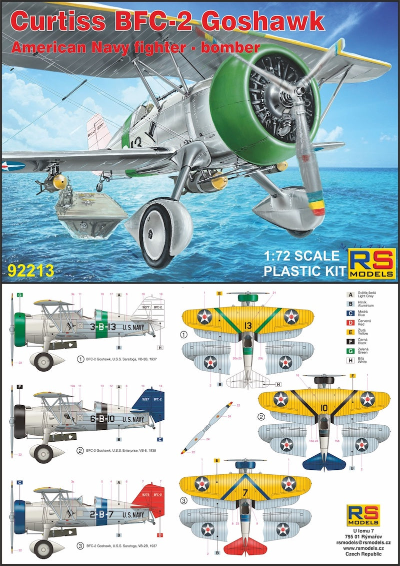 RS Models 92213 1:72 Curtiss BFC-2 Goshawk