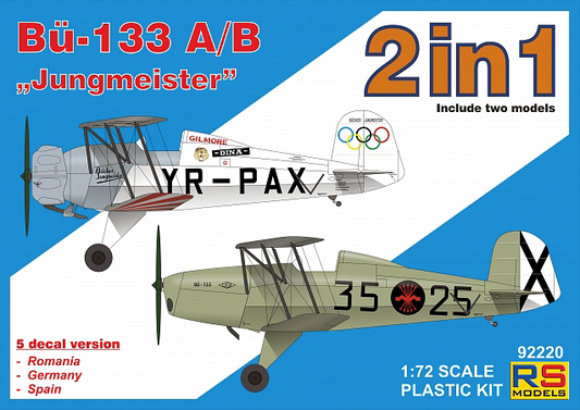 RS Models 92220 1:72 Bucker Bu-133A/B "Jungmeister" 5 decal variants