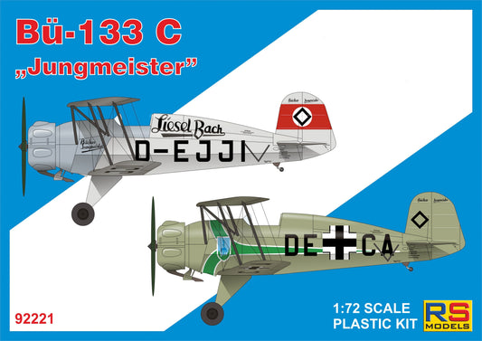 RS Models 92221 1:72 Bucker Bu-133C "Jungmeister" Luftwaffe and Germany x 5 schemes