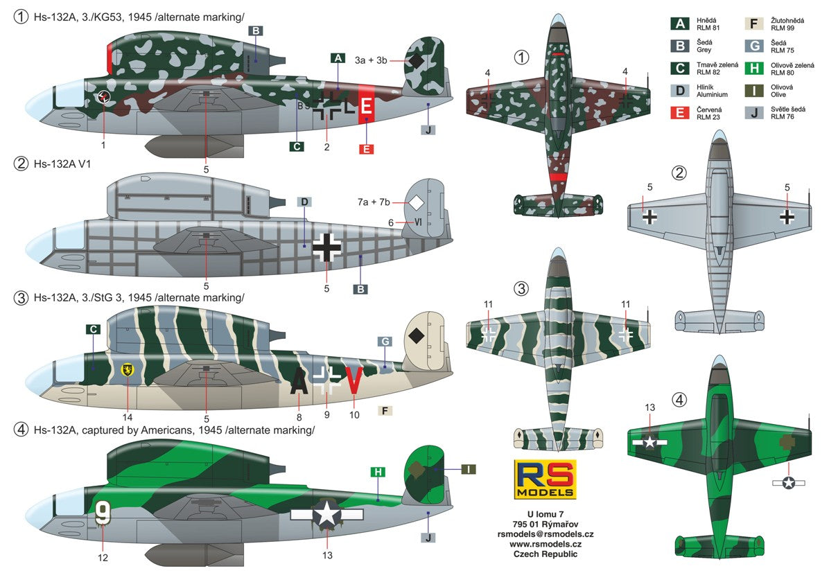 RS Models 92266 1:72 Henschel Hs-132A