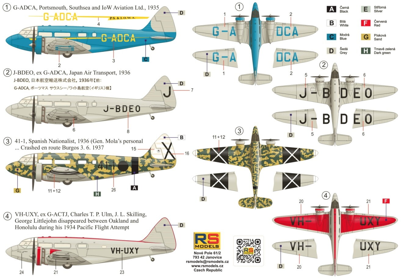 RS Models 92296 1:72 Airspeed Envoy, Lynx engine