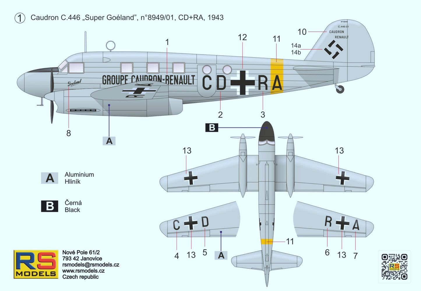 RS Models 92299 1:72 Caudron C-446 Super Goeland Luftwaffe